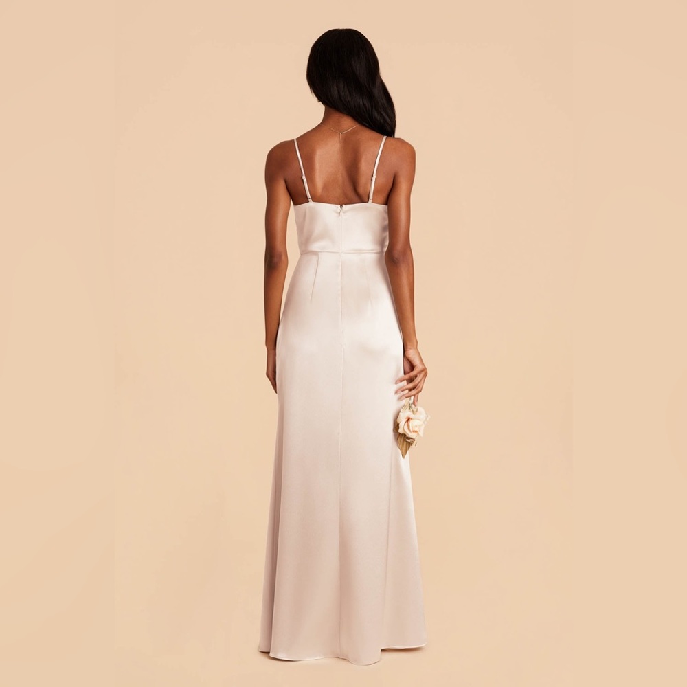 Buddy Grey Lydia Dress Shiny Satin Champagne size Medium (NWT) - Picture 3 of 3